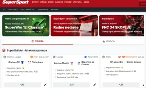 Fußballauswahl mit Begegnungen und Wettmärkten im SuperSport-Wettangebot